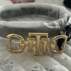 Tommy Hilfiger Black Belt with Gold Buckle